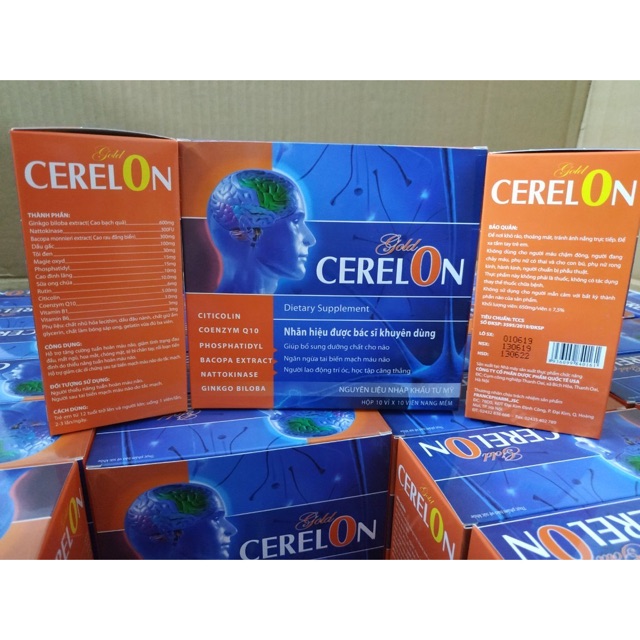 Cerelon Gold bổ não , tăng cường trí nhớ Hộp 100 viên