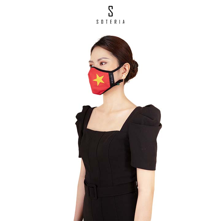 Khẩu trang cờ Việt Nam SOTERIA Vietnam’s Flag ST232 - Bộ lọc N95 BFE PFE99 lọc đến 99% bụi mịn 0.1 micro-Size SML