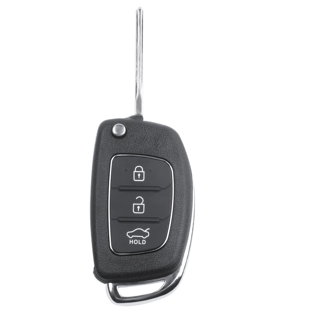 Flip Key Shell fit for HYUNDAI ix45 Santa Fe Remote Key Case Fob 3-Button Black