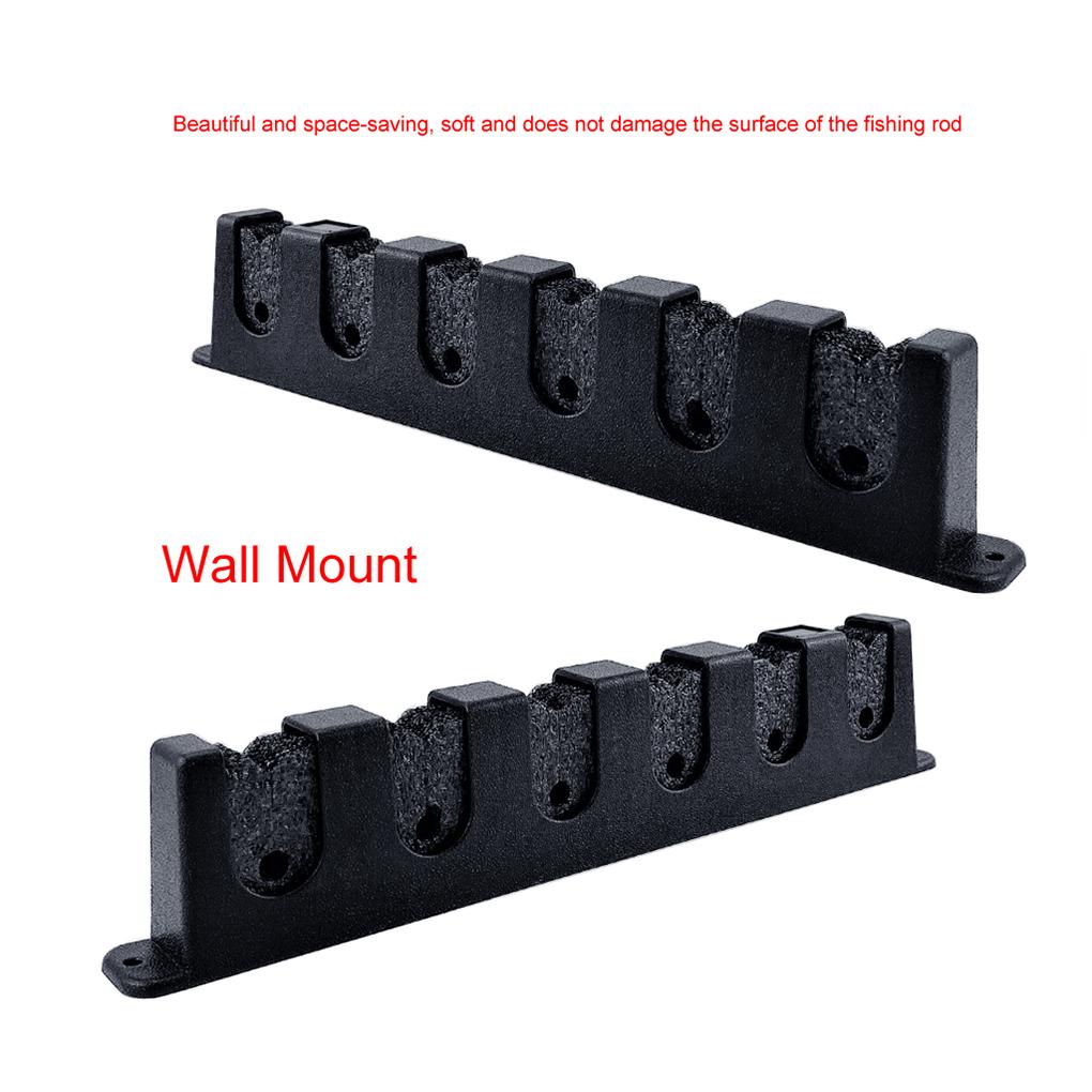 Giá Đỡ Cần Câu Cá 6 Kẹp Gắn Tường Bằng ABS Tiện Dụng