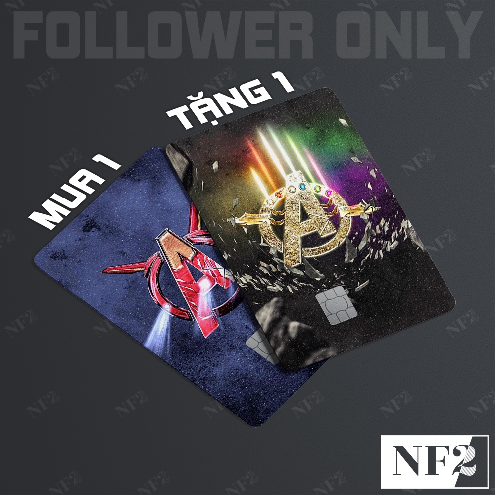 LOGO MARVEL - Decal Sticker Thẻ ATM (Thẻ Chung Cư, Thẻ Xe, Credit, Debit Cards) Miếng Dán Trang Trí NF2 Cards