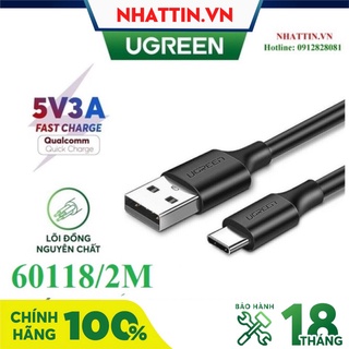Cáp sạc, dữ liệu usb type-a 2.0 sang usb type-c dài 2m ugreen 60118 cao cấp - phân phối chính hãng