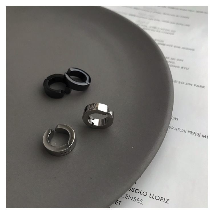 Khuyên Tai Dạng Kẹp Hình Tròn Phong Cách Hiphop Thời Trang