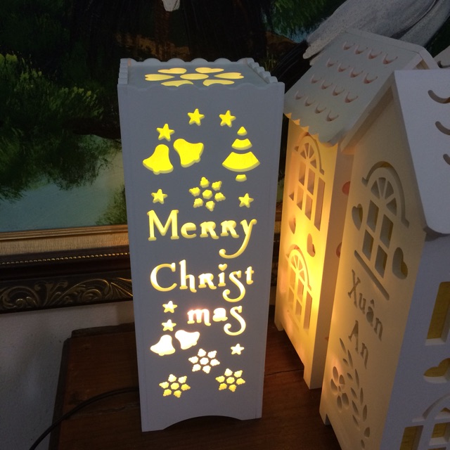 Quà Noel cho người yêu - Quà Giáng sinh ý nghĩa - Đèn ngủ handmade, khắc chữ theo yêu cầu