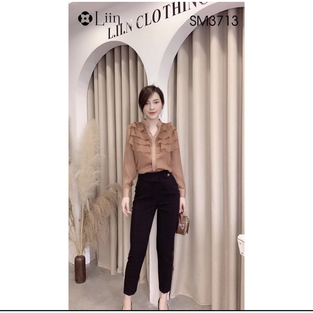 ÁO SƠ MI NÂU TÂY BÈO NGƯC 2 LỚP