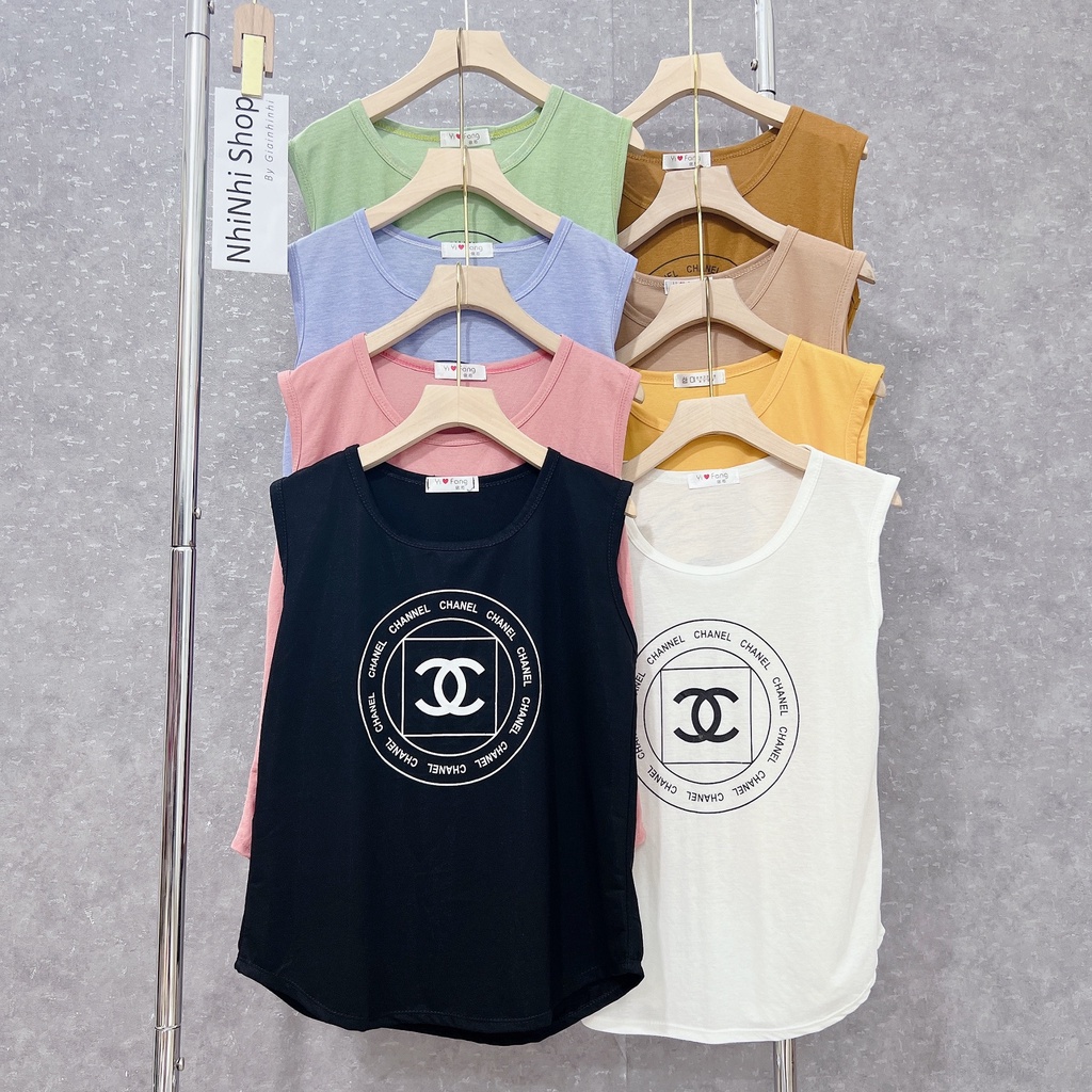 Áo thun giấy sát nách dáng vừa mặc mát, Áo kiểu thun mỏng in chữ AT043 - NhiNhi Shop