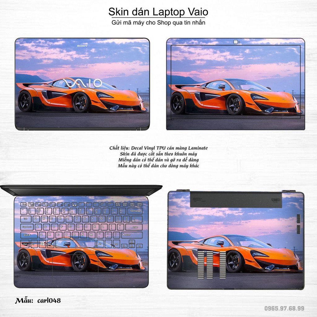 Skin dán Laptop Sony Vaio in hình xe hơi _nhiều mẫu 2 (inbox mã máy cho Shop)