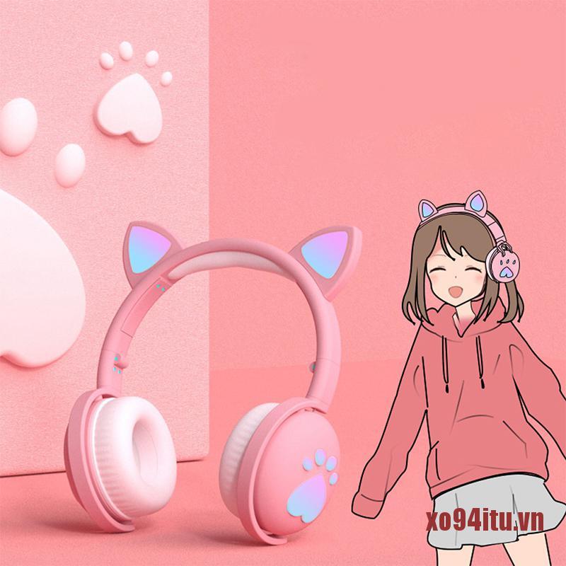 Tai Nghe Bluetooth Phát Sáng Hình Tai Mèo Đáng Yêu Cho Bé | BigBuy360 - bigbuy360.vn