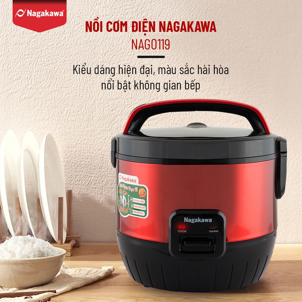 Nồi cơm điện 1.8L Nagakawa NAG0119