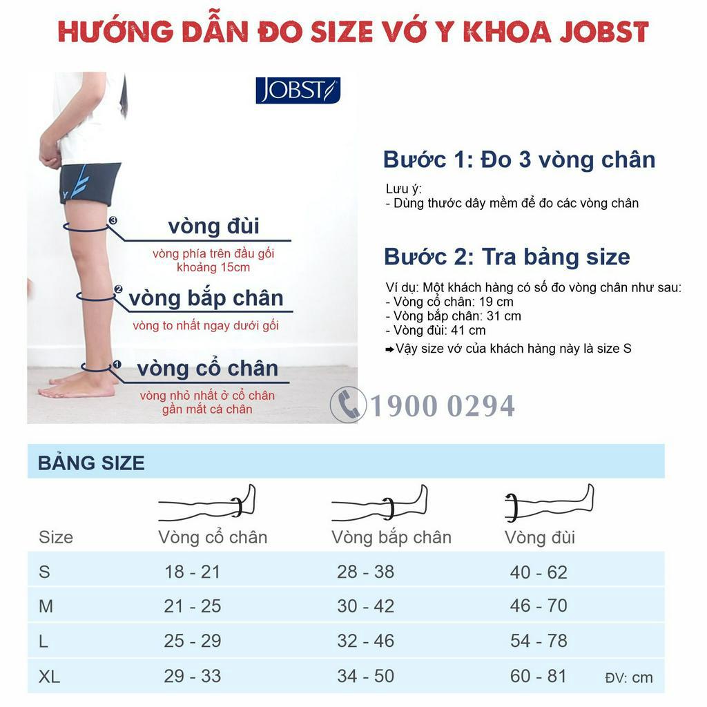 Combo 02 Đôi Vớ y khoa JOBST Relief Đùi Silicone, Màu Da, Hở Ngón, Áp Lực 20-30