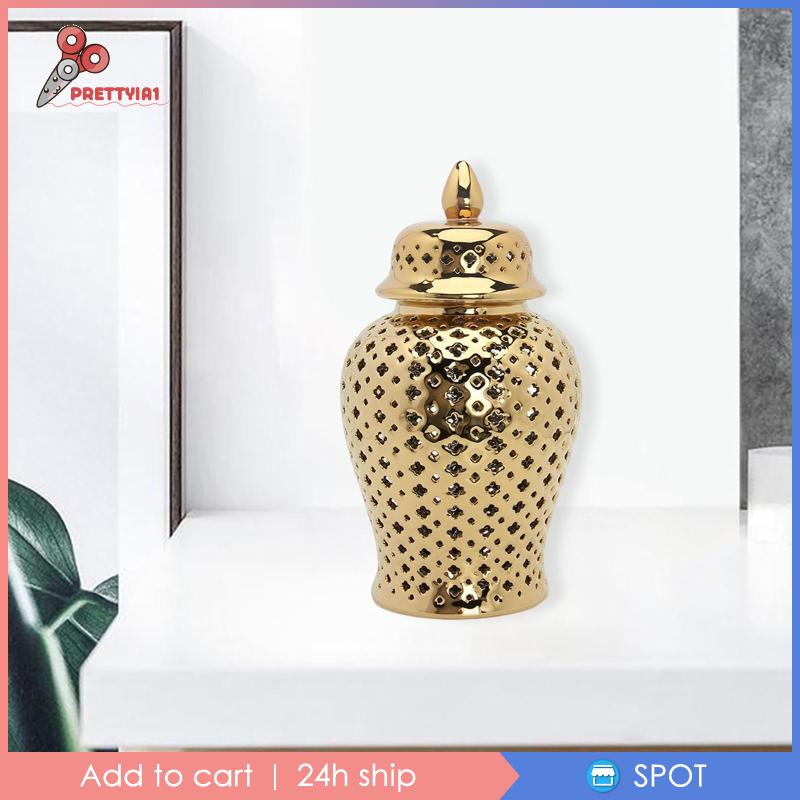 [Prettyia1] Lọ Gừng Phương Đông Thủ Công Có Nắp Trang Trí Cho Nhà Bếp Tiệc Tùng