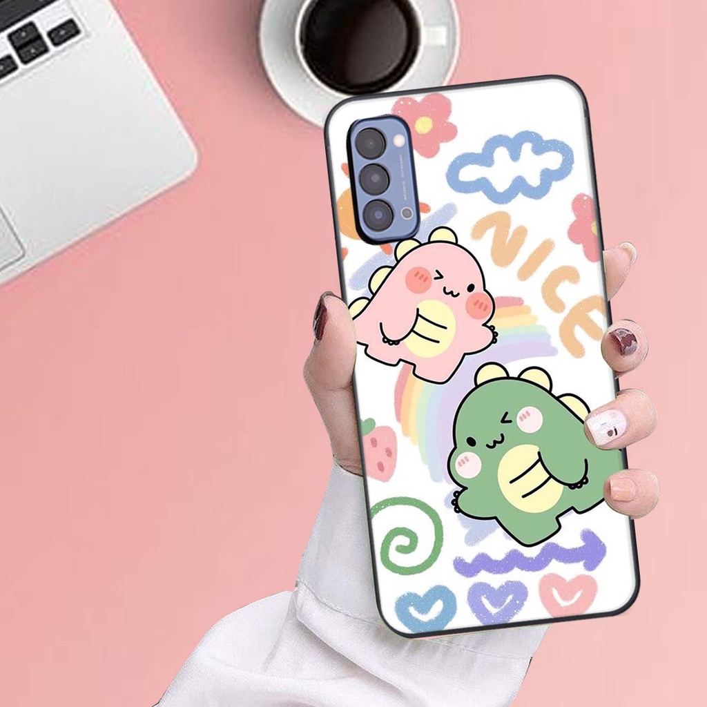 Ốp lưng Oppo RENO 4 in hình khủng long , gấu nâu xinh xắn, siêu cute  mà còn vô cùng RẺ -ĐẸP