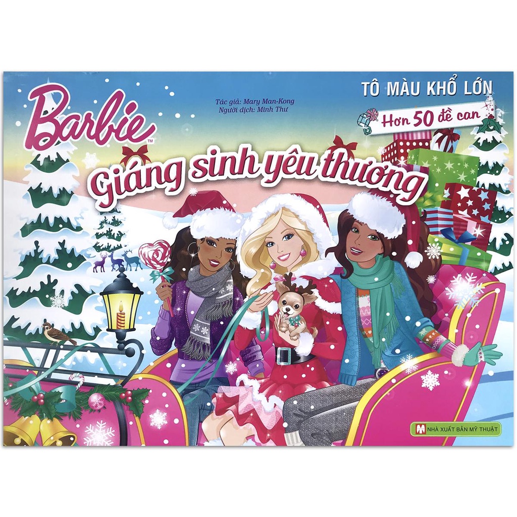 Sách - Tô Màu Khổ Lớn Với Hơn 50 Đề Can - Barbie Giáng Sinh Yêu Thương