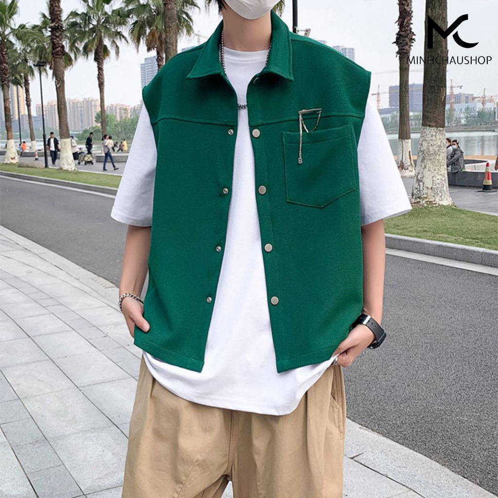 Áo Gile Nam Nữ Sanminhchau Áo Gile Vest Form Rộng Dáng Unisex Phong Cách Hip Hop Glx 01