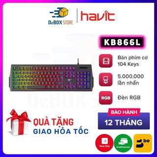 【Giao Hỏa Tốc】Bàn Phím Gaming RGB HAVIT KB866L, 104 Keys, Thiết Kế Công Thái Học, Tổ Hợp Phím Fn - Chính Hãng BH 12 T