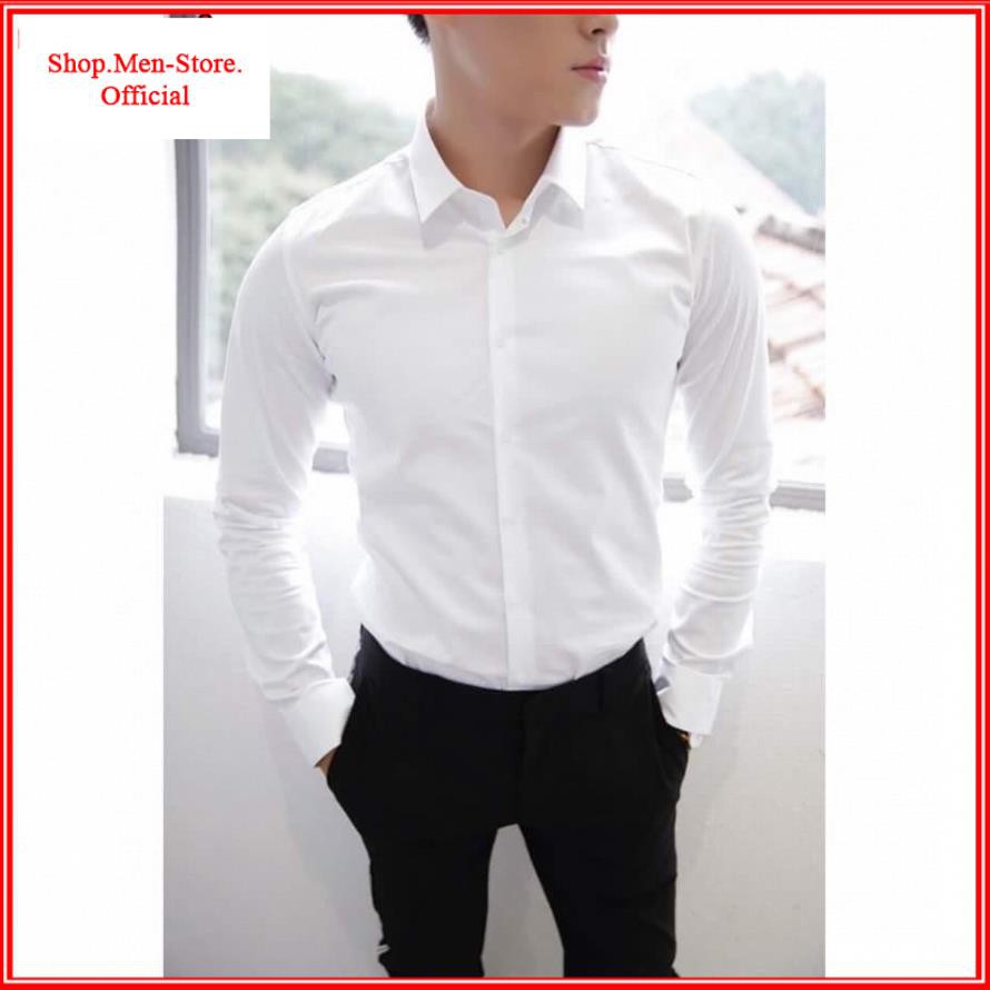 Áo Sơ Mi Nam Thời Trang Công Sở vải lụa nến chống Nhăn Cao Cấp