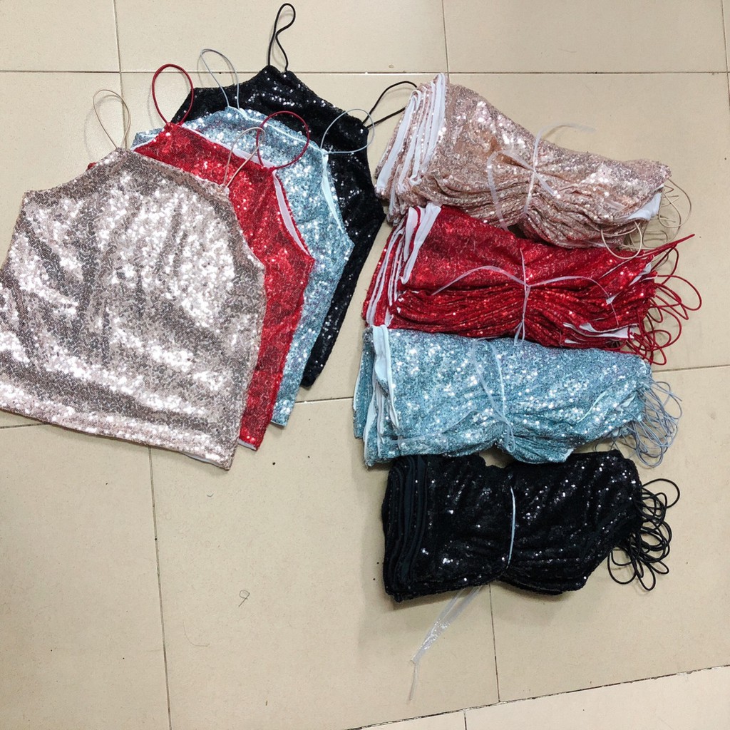 Áo Yếm 2 Dây Phối Kim Sa Lấp Lánh | BigBuy360 - bigbuy360.vn