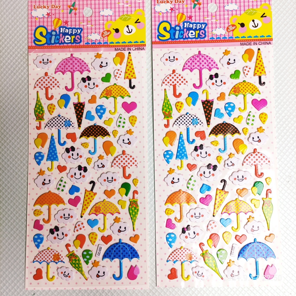 Sticker dán hình chiếc ô đáng yêu [S53] cho bé chơi và trang trí đồ vật  - LUCKY SHOES VN