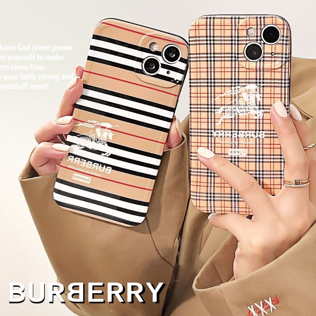 BURBERRY Ốp Điện Thoại Họa Tiết Caro Sang Trọng Cho iphone 13 Pro Max i13 13pro 11ProMax i11 iX Xs XR Xs Max 7plus 8plus 12Pro 12 Pro Max