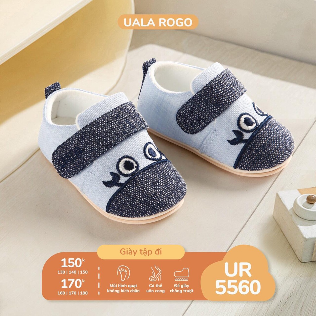 Giày tập đi Uala Rogo chuẩn y khoa đế cao su non bé trai bé gái siêu mềm nhẹ chống trơn trượt Cua Cà Mau 5560