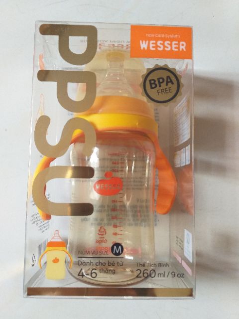 Bình sữa wesser ppsu 180ml/260ml