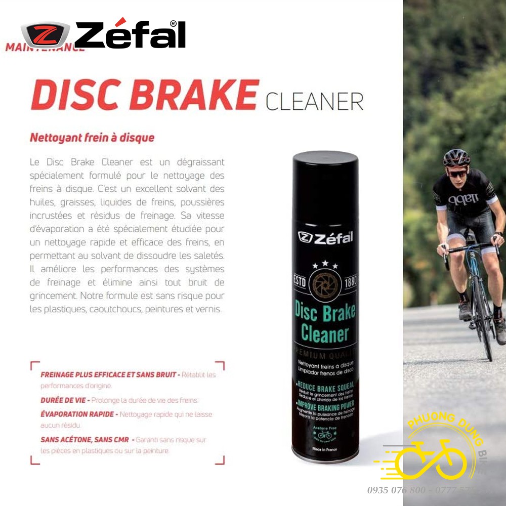Bình xịt làm sạch đĩa phanh xe đạp ZEFAL Disc Brake Cleaner 400ml
