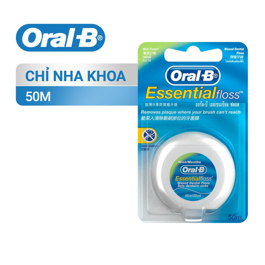 Chỉ Nha Khoa Oral-B Essential Floss làm sạch kẽ răng hàng Mỹ 50m