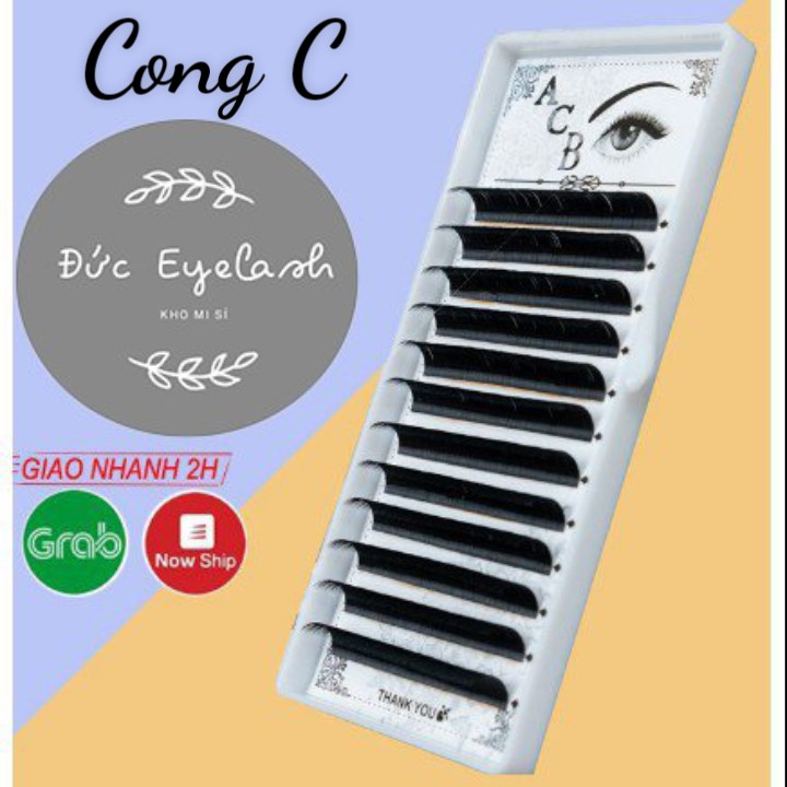 mi khay ACB độ cong C Dày 0.05- 0.07- 0.10- 0.12- 0.15, dùng nối volum, classic, tạo fan, dụng cụ nối mi