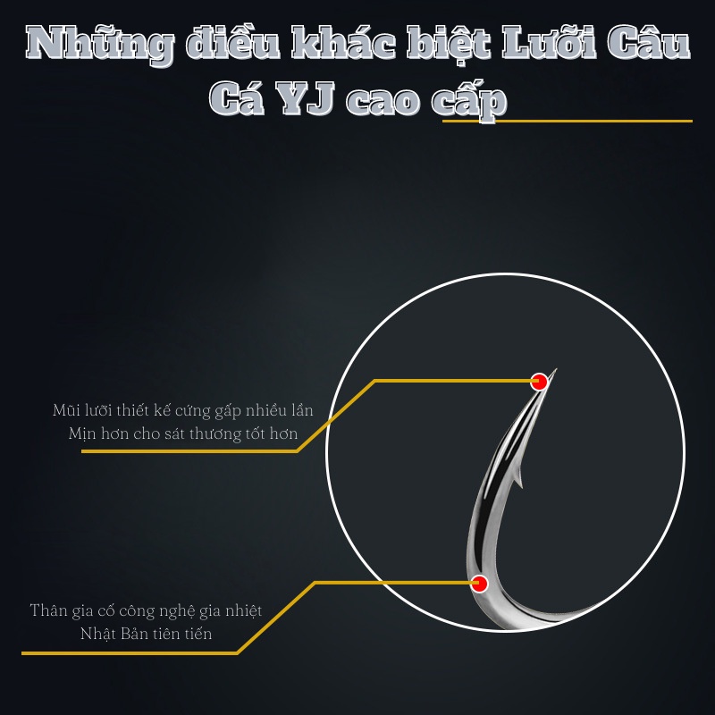 Lưỡi Câu Cá cao cấp YJ Vàng Kim , thiết kế thông minh , màu sắc đánh lừa cá , thân lưỡi chắc chắn , cá khó thoát