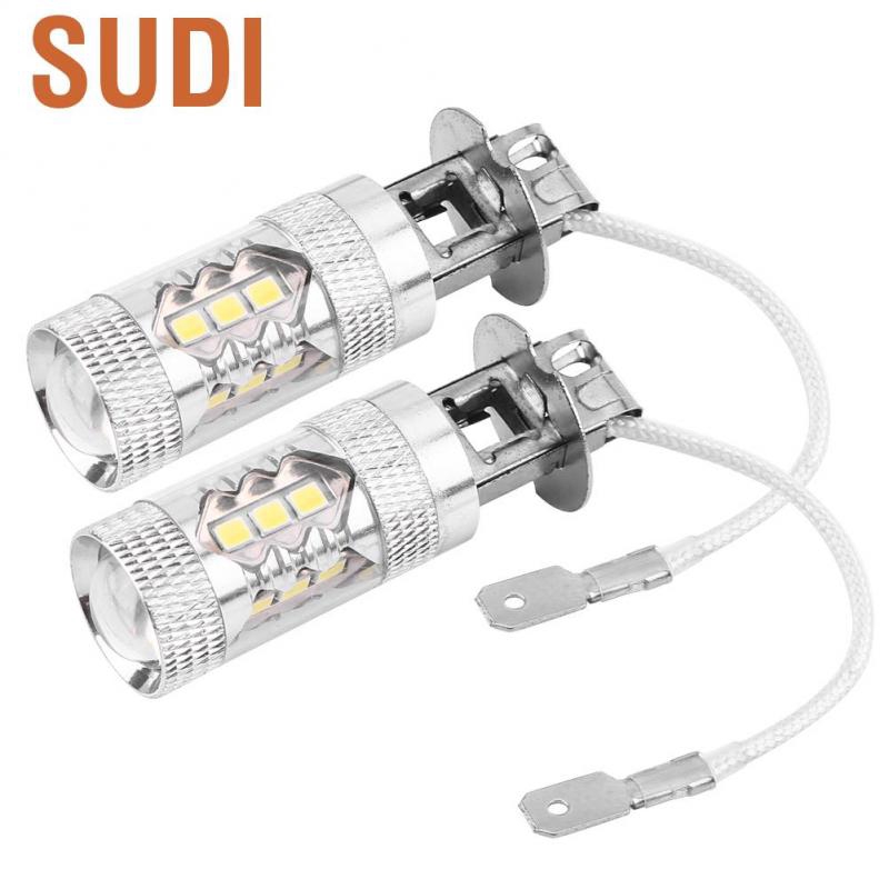 2 Bóng Đèn Led Ban Ngày Siêu Sáng H1 H3 12v-24v 80w