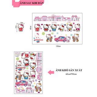 Decal dán tường Kitty thành phố