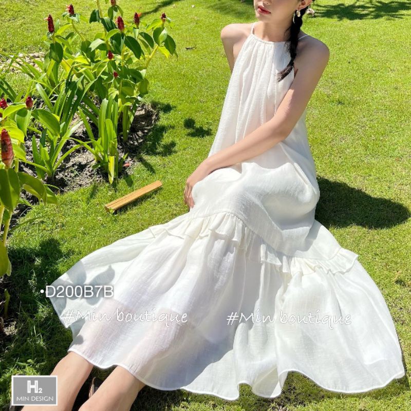 Đầm Maxi Nữ Đi Biển 2 Dây Dáng Dài Đuôi Cá Viền Bèo Vải Đũi Thiết Kế Cao Cấp Thời Trang Hè BEBEDOLL