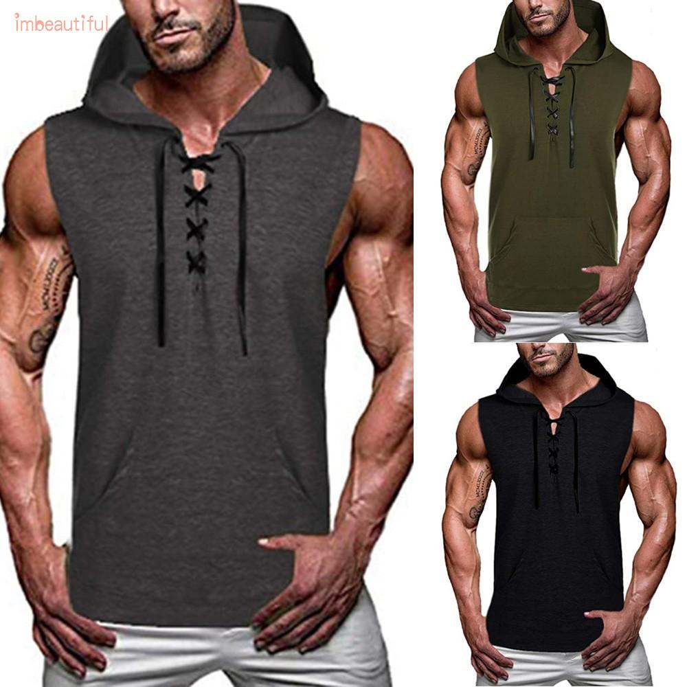 Áo Hoodie Sát Nách Thể Thao Cho Nam