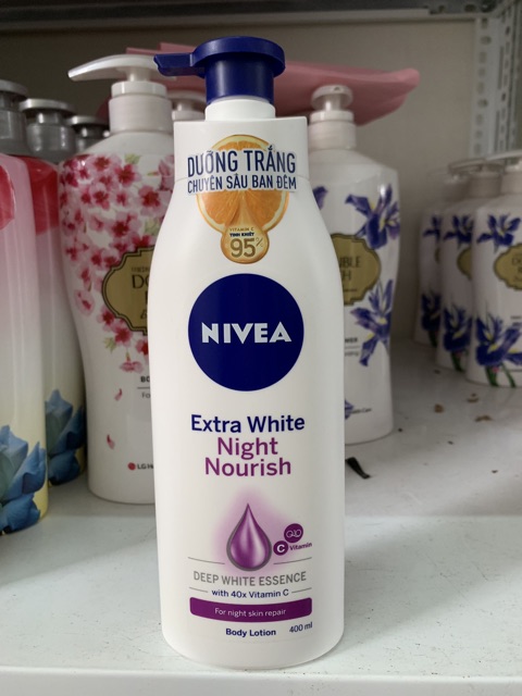 Sữa Dưỡng Thể Trắng Da Nivea Extra White Ban Đêm 400ml( mầu tím)