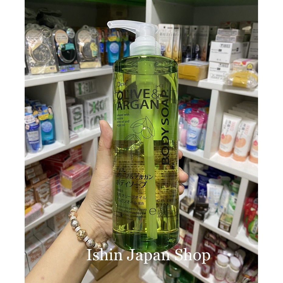 Sữa Tắm Deve chiết xuất từ dầu Olive & Argan 800ml mịn da
