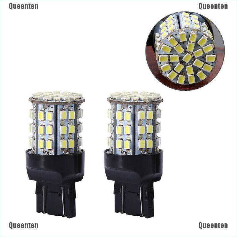 Bộ 2 bóng đèn LED T20 7443 1206 6000K 64 SMD chiếu ánh sáng báo tín hiệu cho đèn phanh