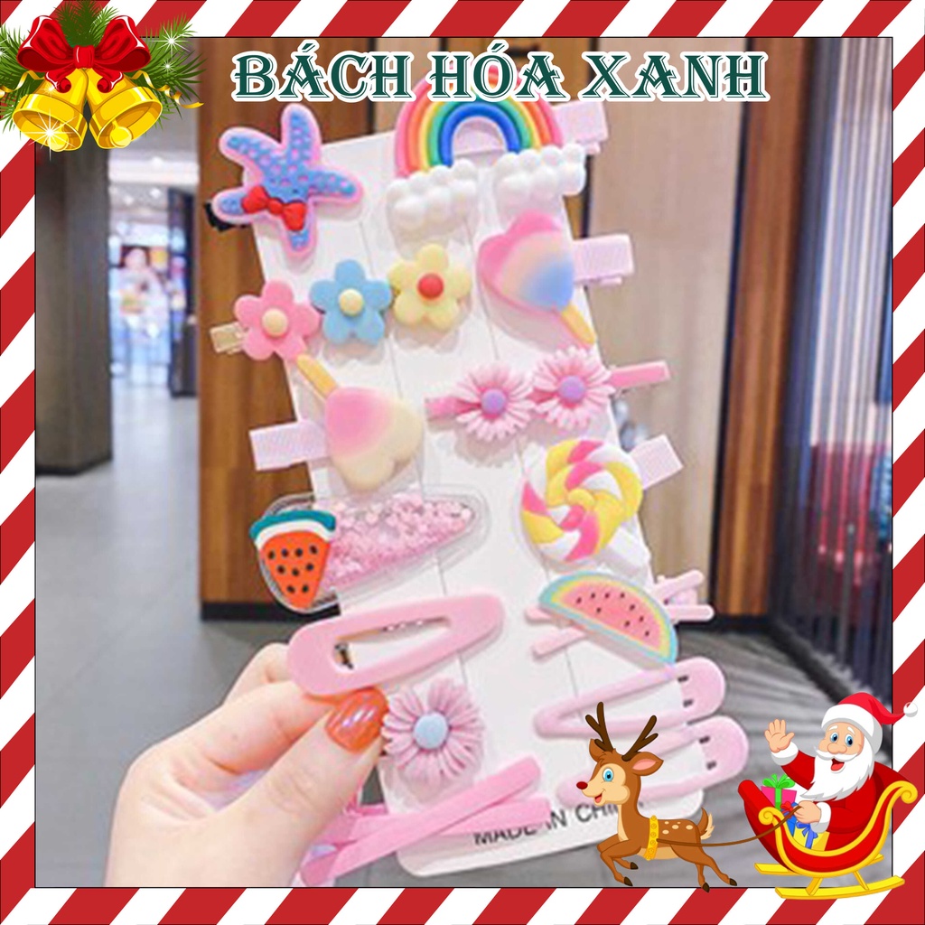 Set 14 Kẹp Tóc Cho Bé Gái Siêu Xinh, Cute Phong Cách Hàn Quốc - Bách Hóa Xanh