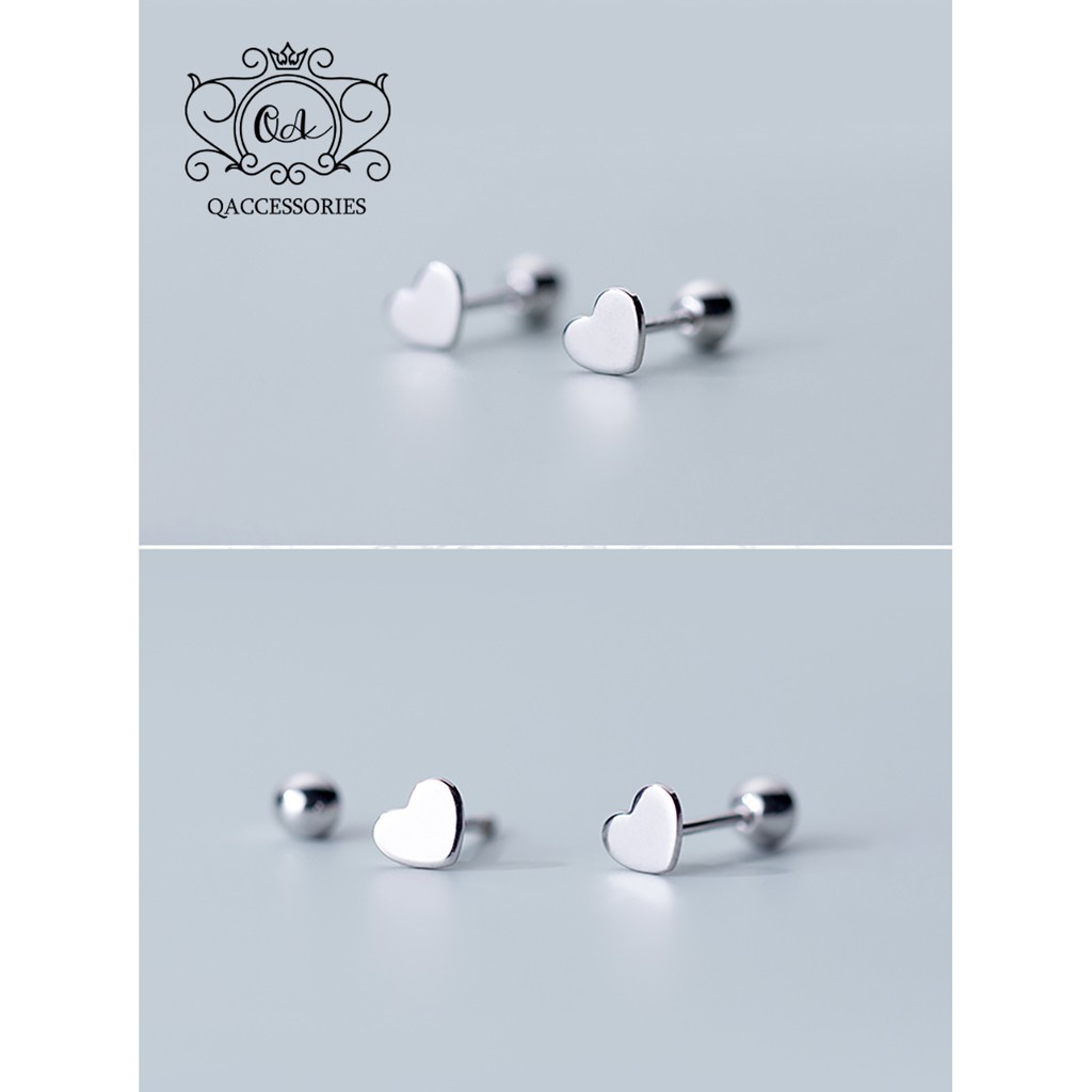 Khuyên tai bạc 925 bi chốt vặn bông nam nữ tối giản S925 MINIMAL Silver Earrings QA SILVER EA220401