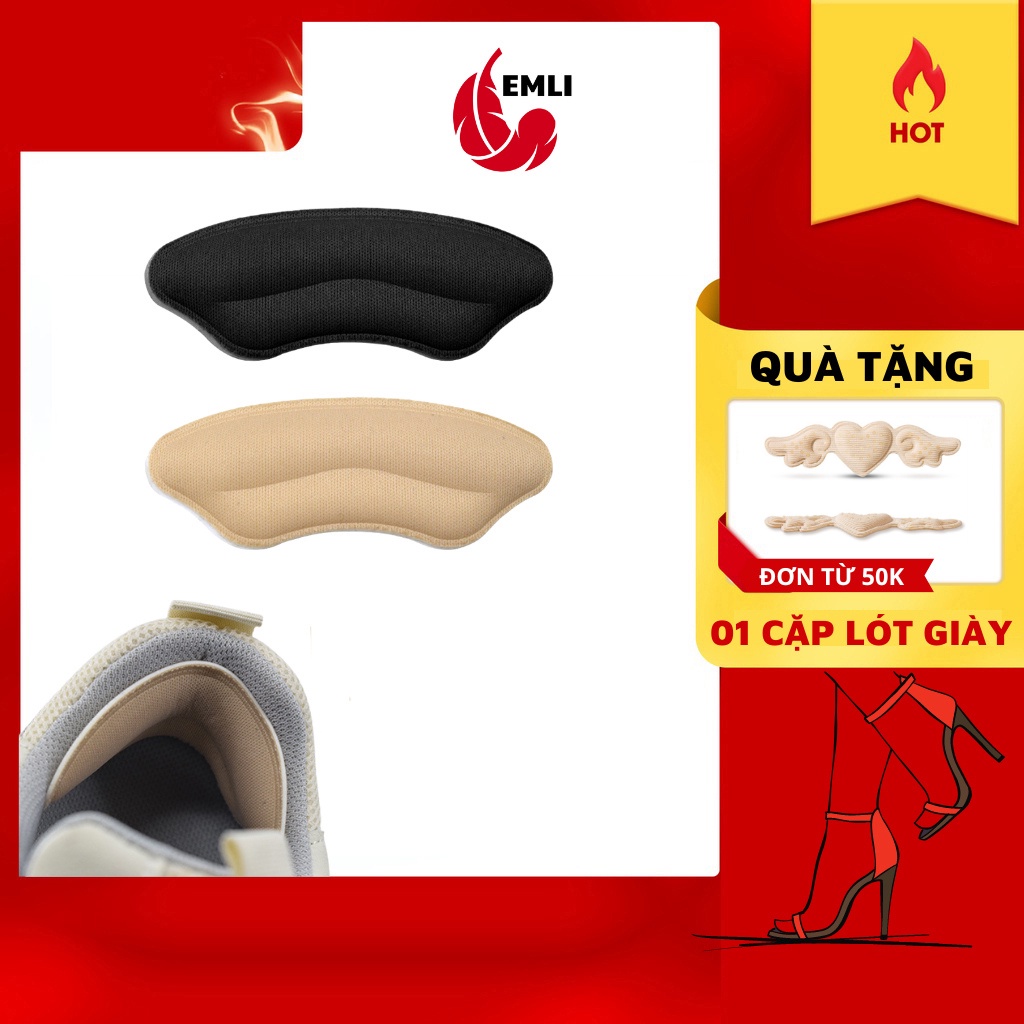 Miếng dán gót giày chống rộng hình môi, lót giảm size giày, êm chân, bảo vệ gót sau hiệu quả EMLI BL051