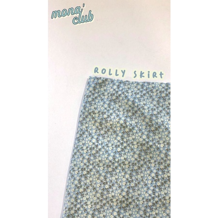 Chân váy ngắn xanh hoa nhí MONÁ - ROLLY