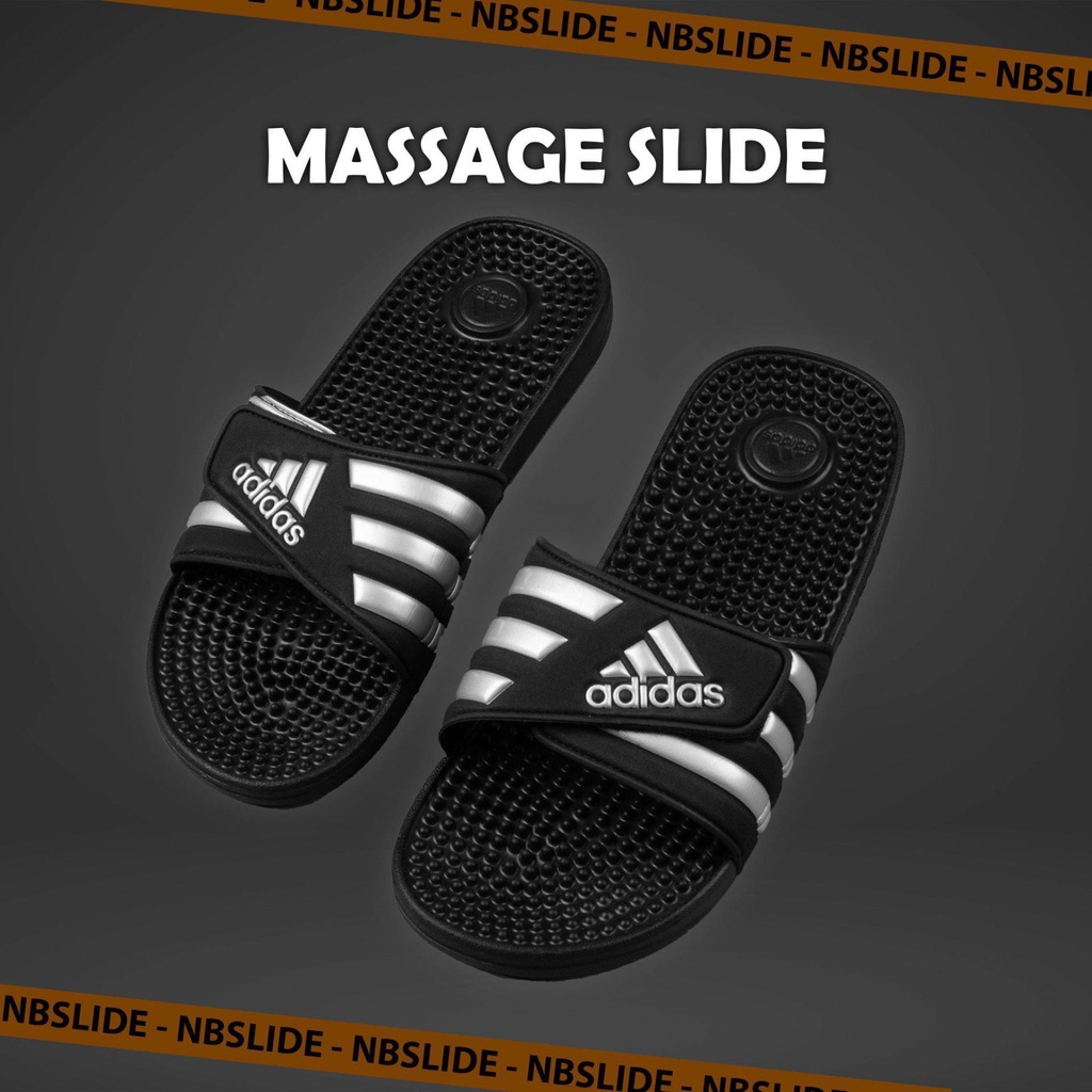 ✅Thư giãn thoải mái ✅ Dép  Adissage Slides Black Silver Logo **