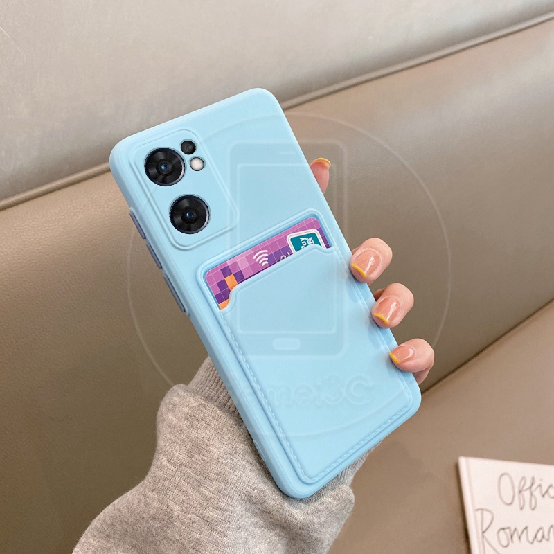 Ốp Điện Thoại TPU Góc Vuông Mềm Có Ngăn Đựng Thẻ Cho Oppo Reno 7 7Z Reno7 Reno7Z 5G