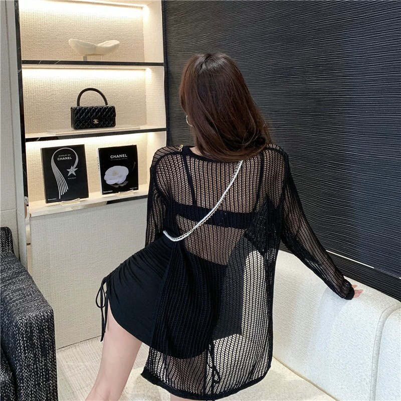 Cocory vn Áo Croptop Tay Dài Dáng Rộng Thời Trang Mùa Hè Quyến Rũ Cho Nữ