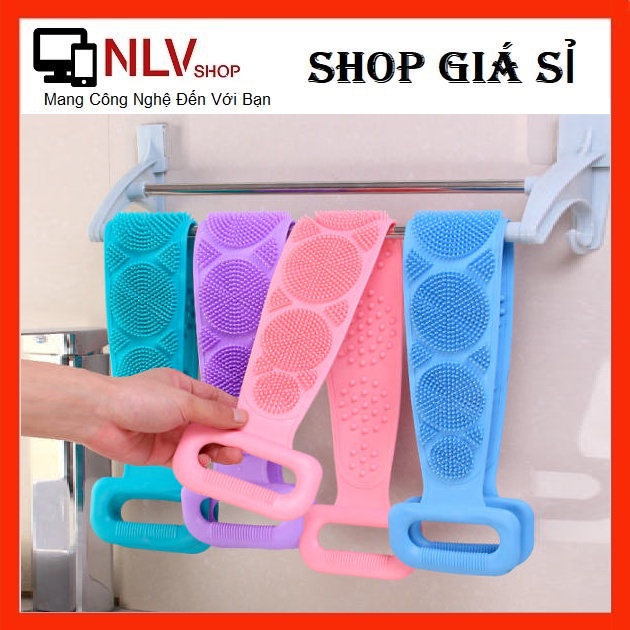 Dây chà lưng massage cơ thể khi tắm 2 mặt có gai bằng silicon