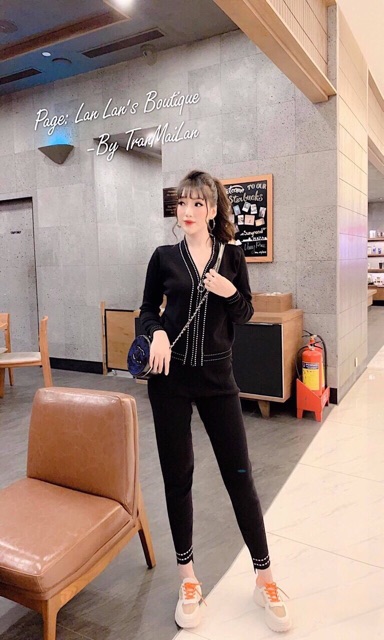 Set bộ len nữ có khoá kéo hàng cao cấp