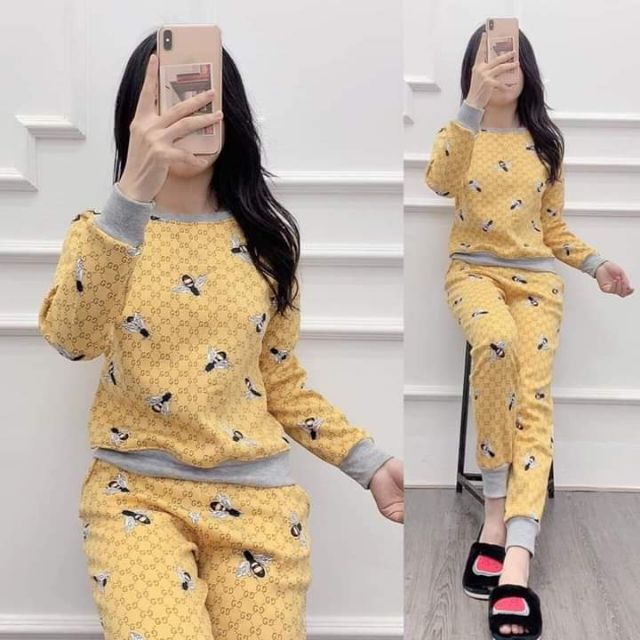 [Rẻ Vô Địch] Bộ Nỉ Lót Lông Họa Tiết Hoạt Hình Bo Gấu Siêu Đẹp, Siêu Xinh Đủ Size (Mẫu Giao Ngẫu Nhiên)