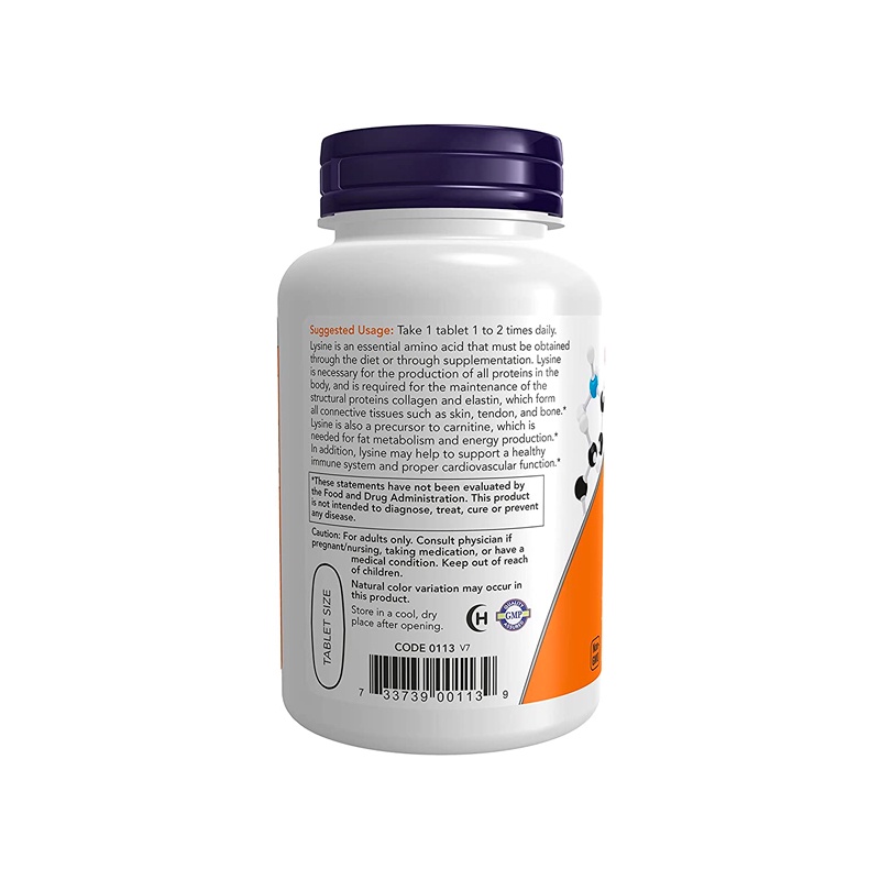 [EXP 2026] Viên Uống NOW Foods Double Strength L-Lysine 1000 mg (100v. / 250v.)