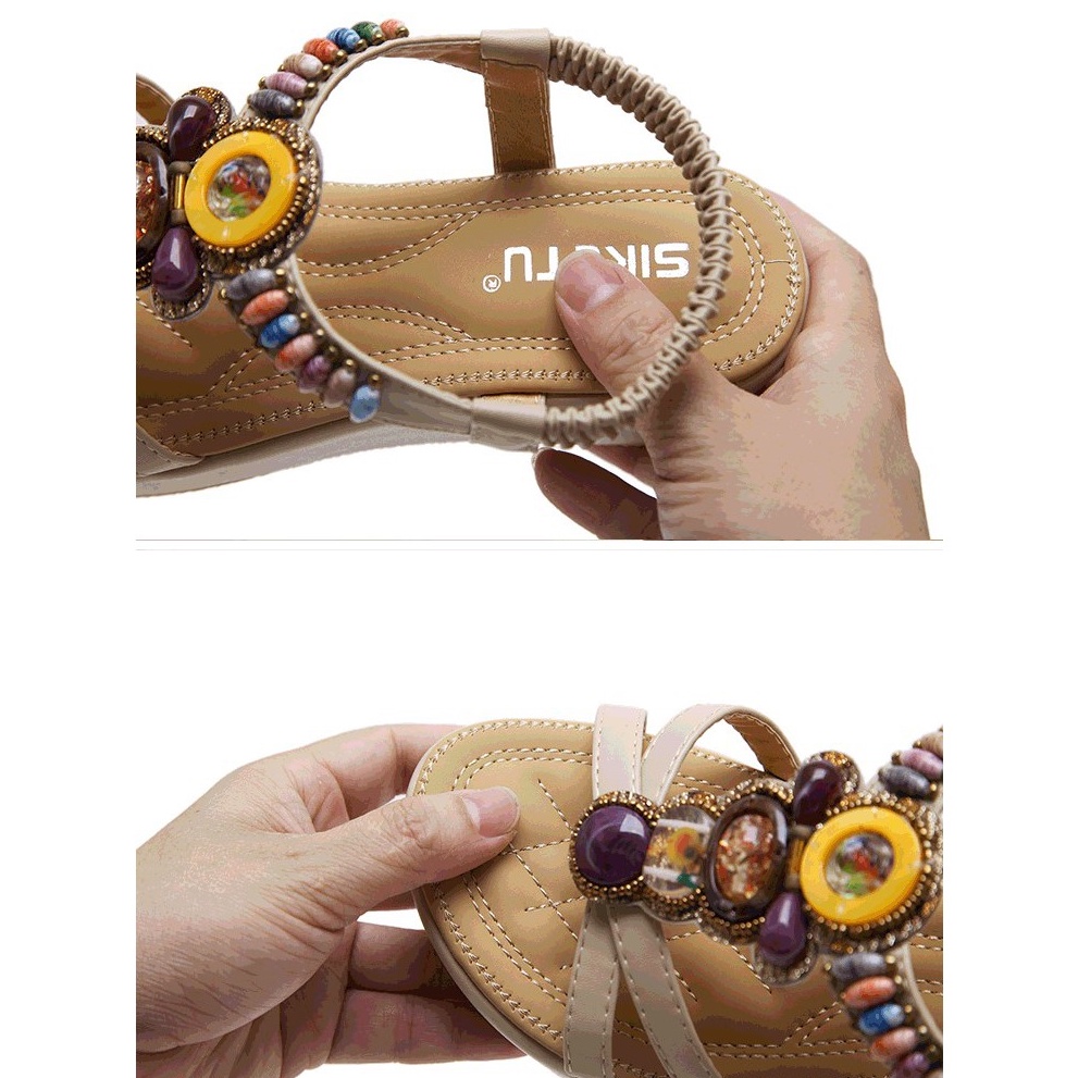 Sandal nữ đế bệt cao cấp, Dép nữ quai hậu đế xuồng đi biển 5cm.