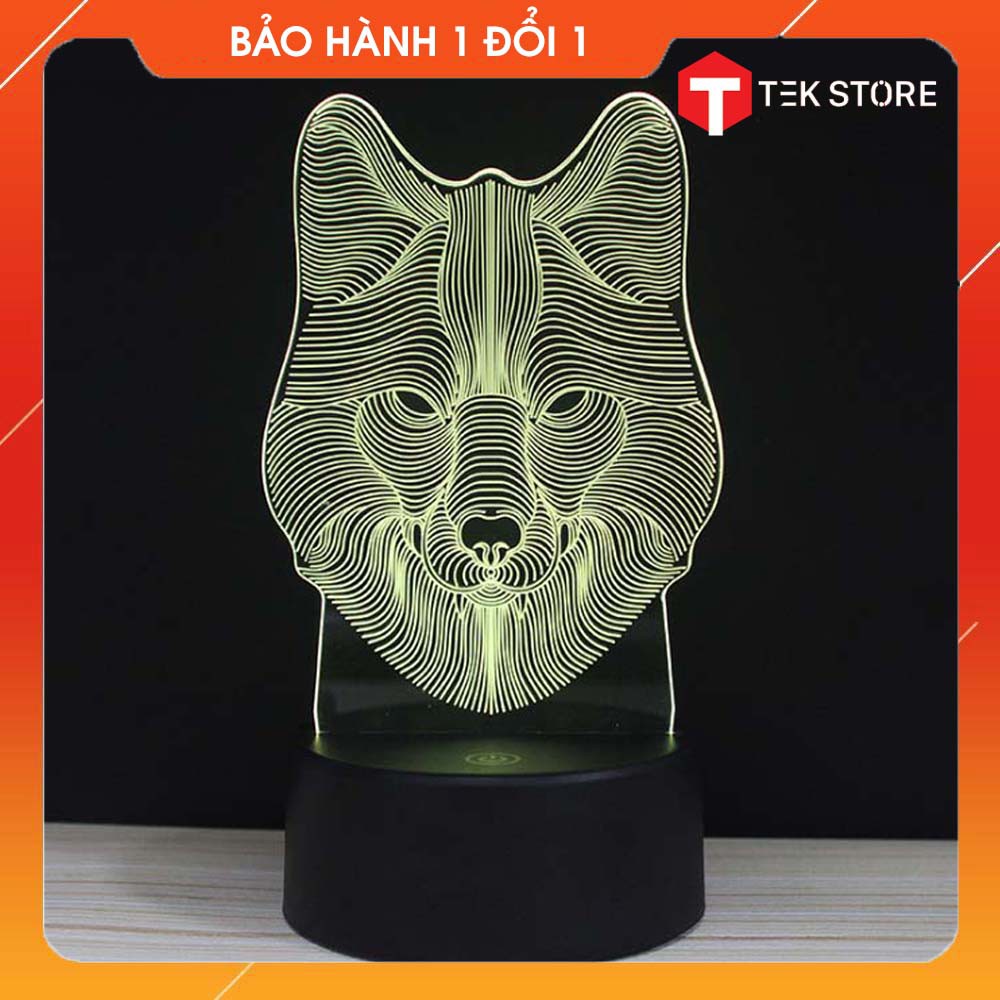 Đèn 3D Chó Alaska (3 Màu - 7 Màu - 16 Màu Kèm Điều Khiển)