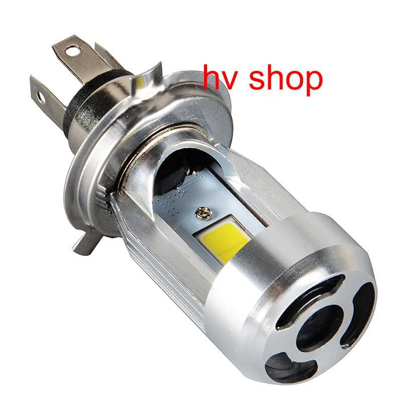 Đèn  pha led xe máy pha cos chân H4/HS1 có quạt 40W (sáng trắng) .